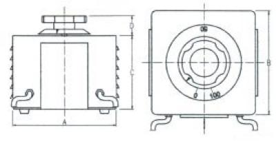 Technical Drawings - Single-phase variators for bench or protected back-of-board - 2200-3300-4400-7000 VA